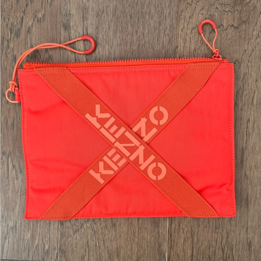 Kenzo Large Sport Logo Pouch in Orange